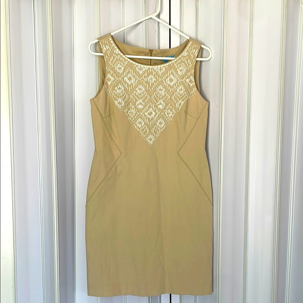 Elegant Antonio melani Tan Sleeveless Dress size 8